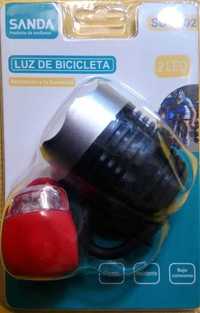 Kit Lanterna farol LED + luz presença bicicleta