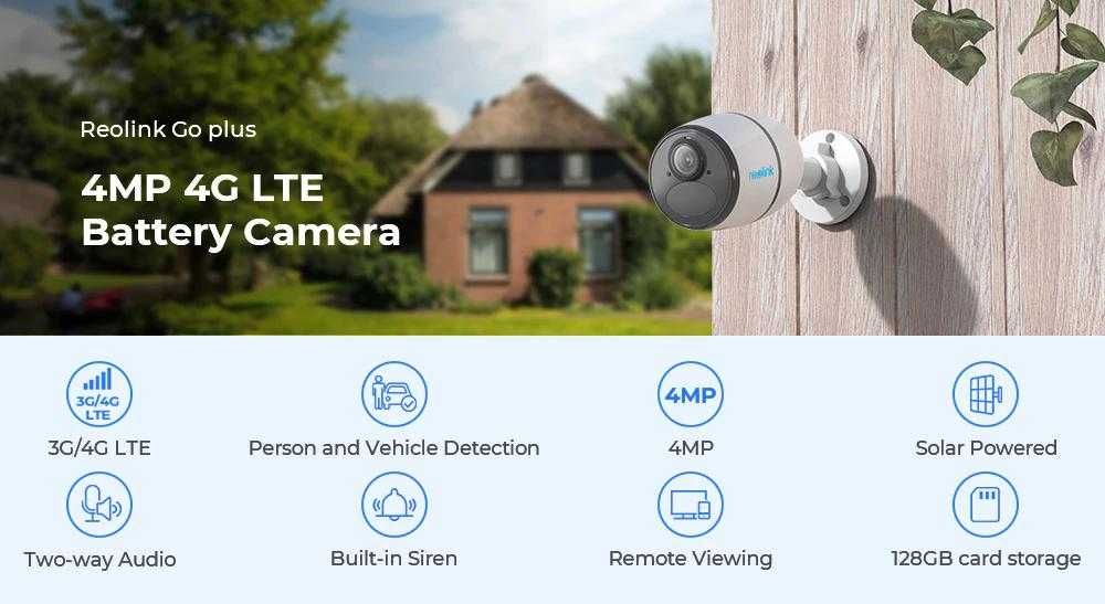 НОВИНКА автономна камера Reolink Go plus Go Ultra 8mp  PT 4g solar 4mp