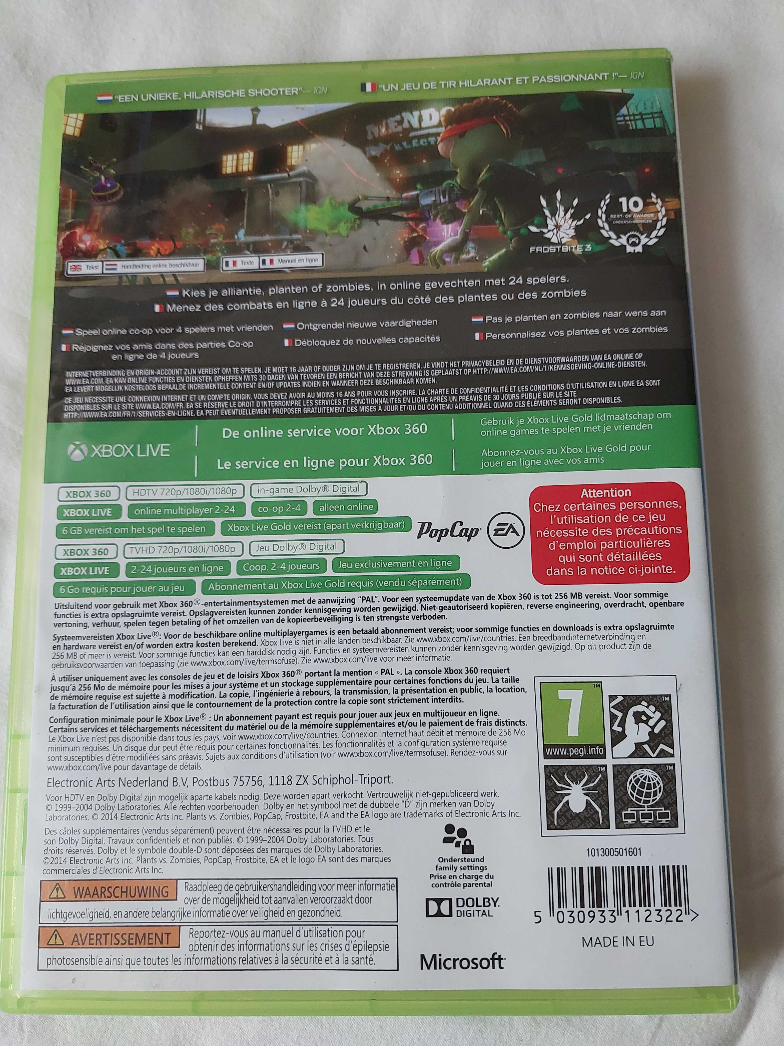 XBOX 360 Plants vs Zomies Garden Warfare