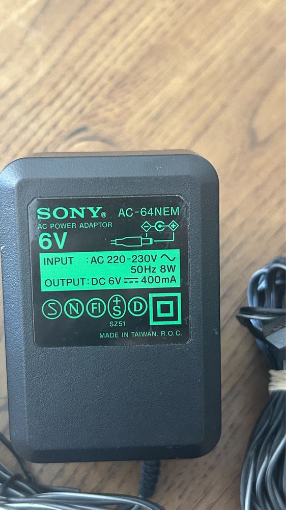 Carregadores 6V 9V e 4.5V SONY Transformadores Minidisc Discman