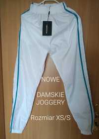 Nowe damskie joggery z lampasami, Rozmiar XS/S