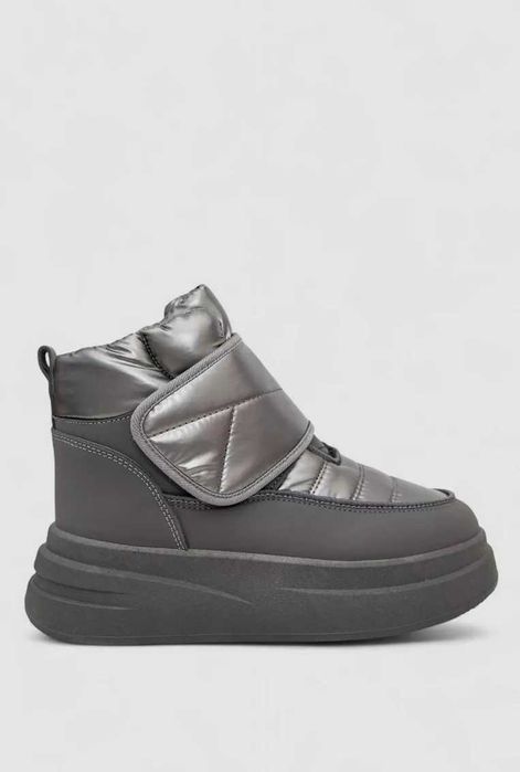 Дутики жіночі зимові на хутрі, колір сірий, 
Дутики жіночі