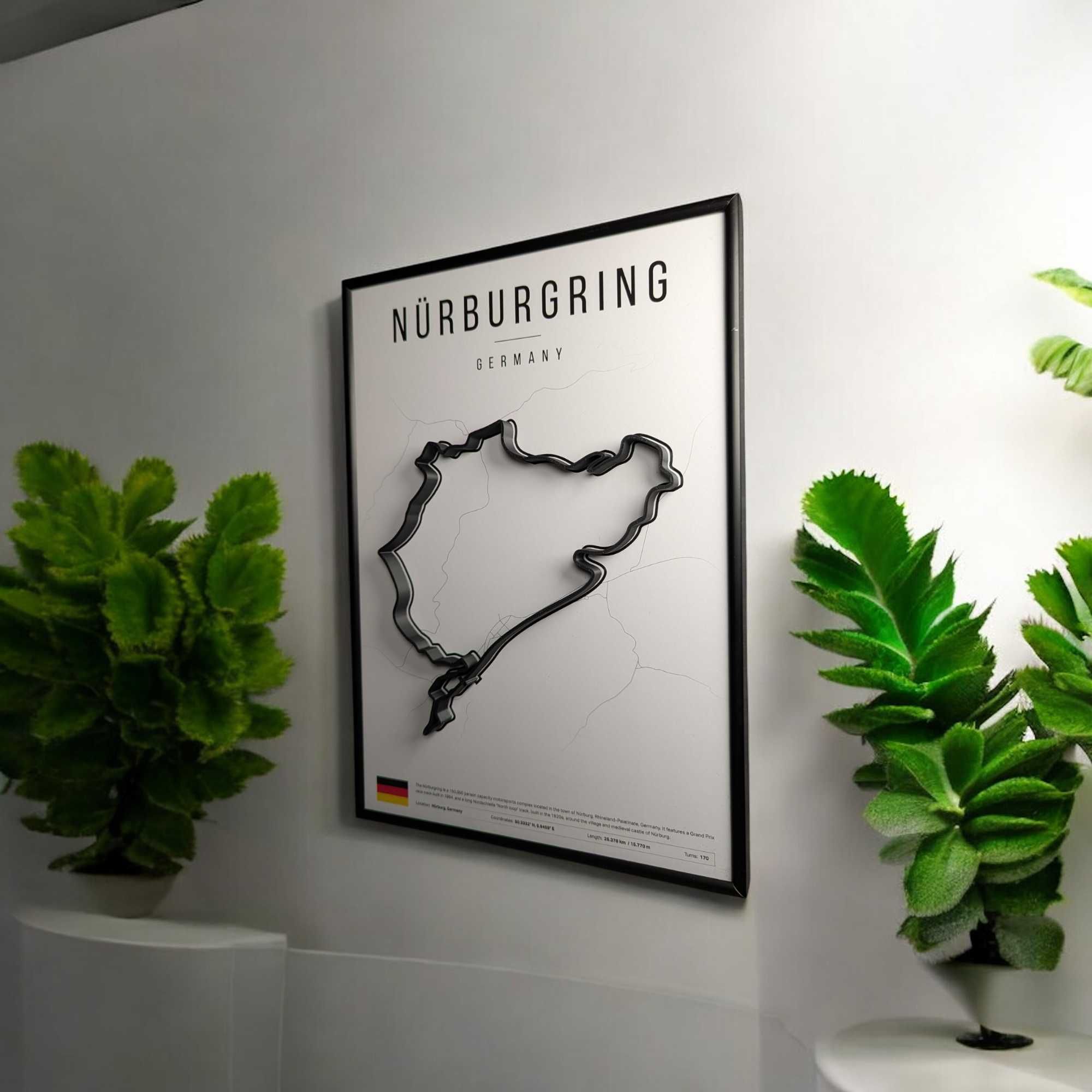 Металева Рамка 30x21см з 3D Трасою Nürburgring Circuit / Нюрбургрінг