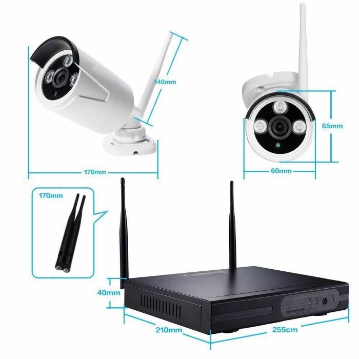 Sistema wifi 4 cameras HD 960p 1tb video vigilancia sem fios wireless