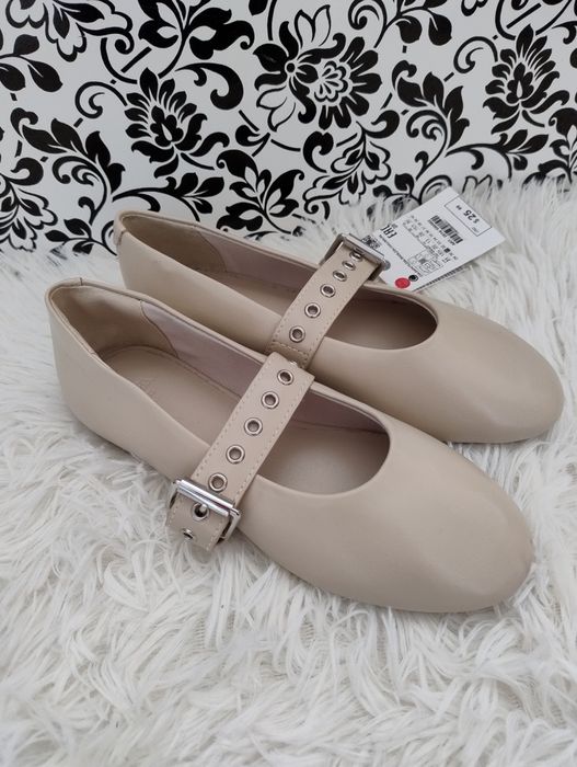 Nowe beżowe baleriny dla dziewczynki Zara roz 31