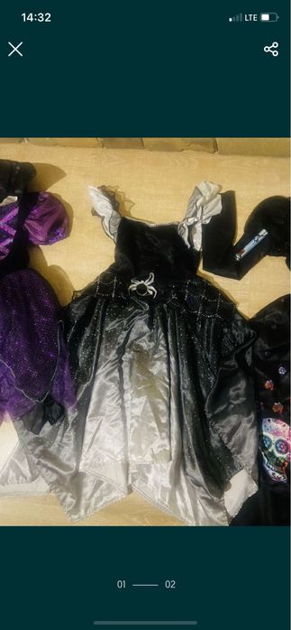 Хеллоуин хэллоуин  костюм платье скелет от 3-12 лет комбенезон