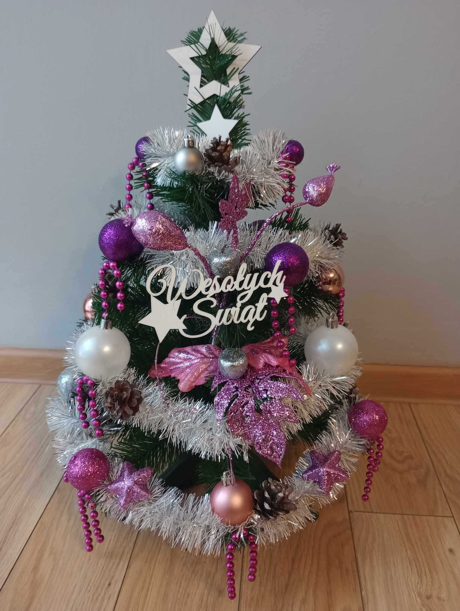 Choinka z dekoracją i lampkami led 60 cm PRODUCENT!