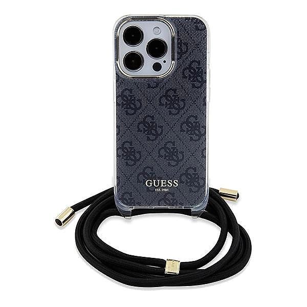 Etui Guess Crossbody Cord 4g Print na iPhone 15 Pro - czarne