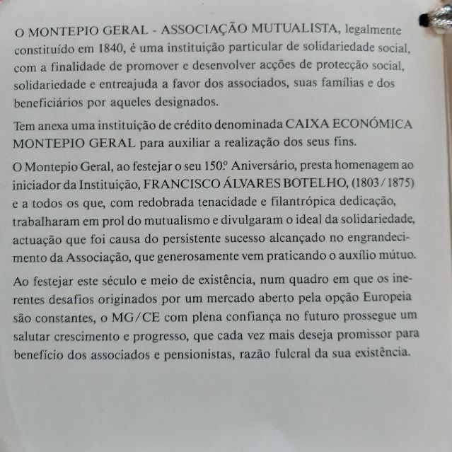 Peça rara colecionador assinada p artista Nicolau Tudela Banc Montepio