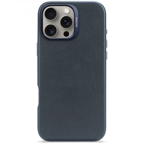 Etui Decoded Leather Backcover MagSafe na iPhone 16 Pro Max - granatow