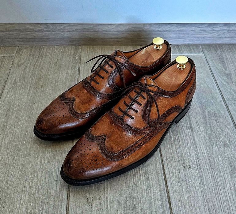 Чоловічі шкіряні коричневі туфлі оксфорди броги Berwick 1707 42