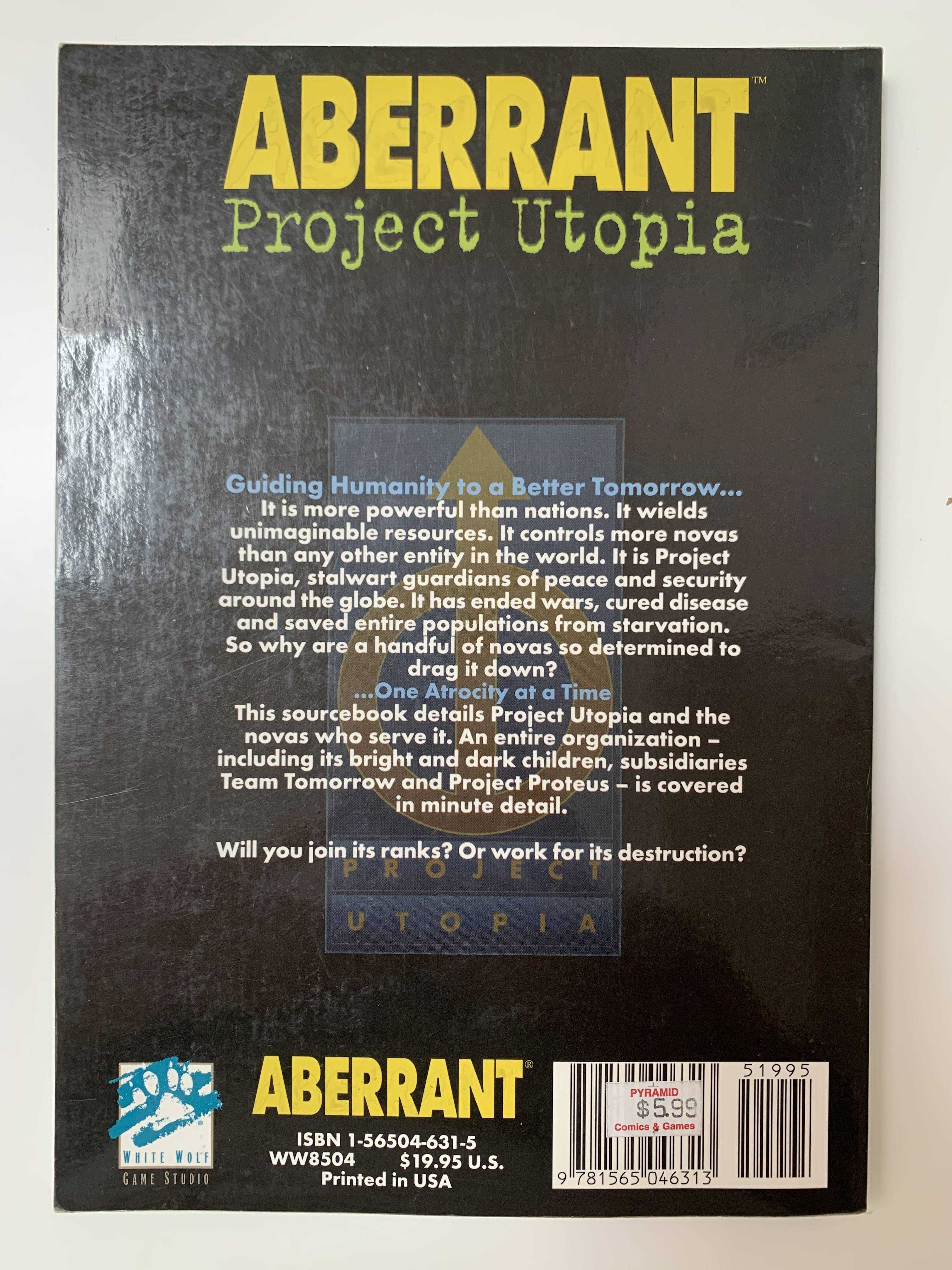Aberrant: Project Utopia (WW8504), dodatek RPG