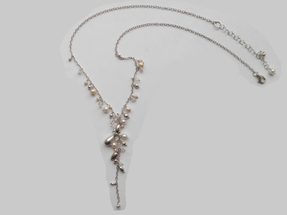 Срібний ланцюжок та браслети Koral, Birthstone.Діадема, браслет, кольє