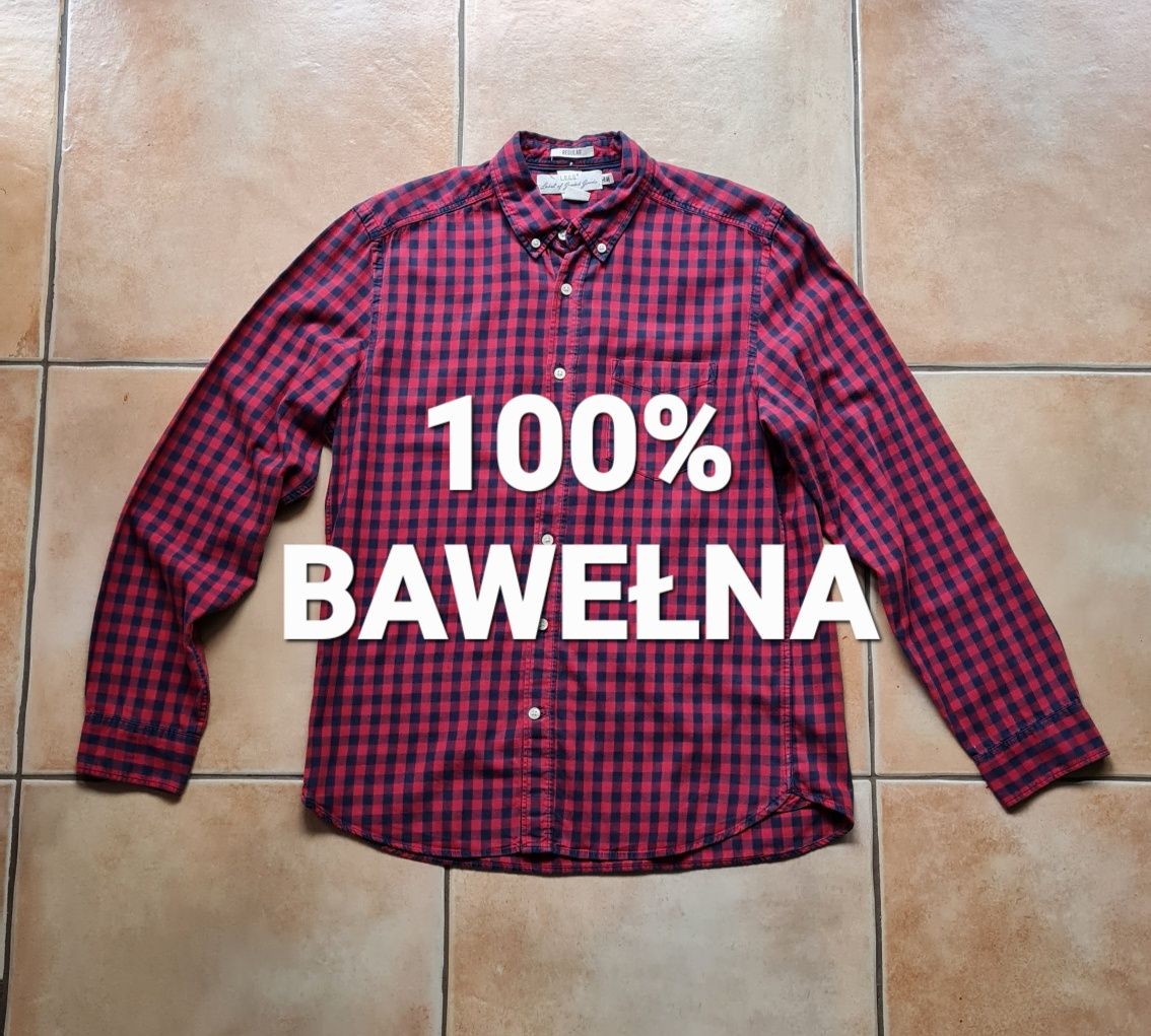 Koszula w kratkę H&M 100% bawełna