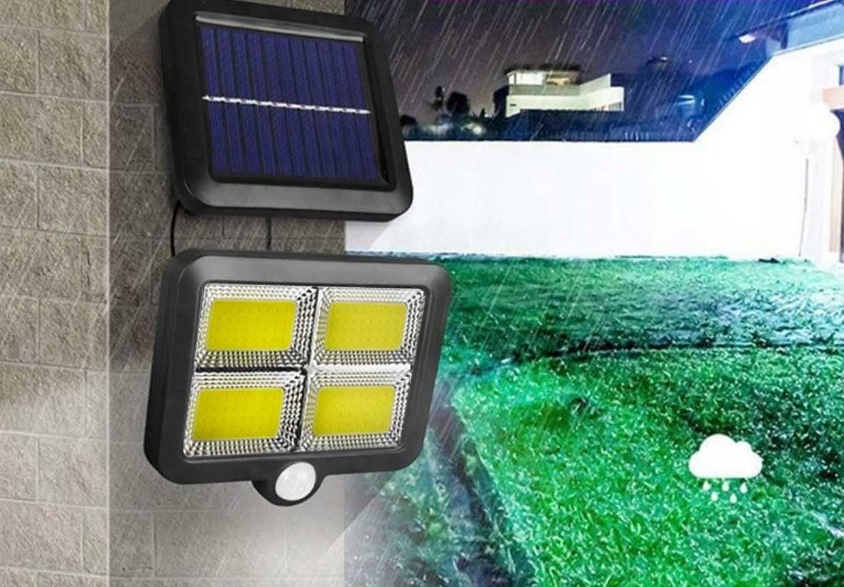 Halogen lampa solarna 130 LED czujnik ruch pilot