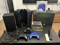 Xbox series x 1TB + 2 pady + gry + pokrowiec twardy