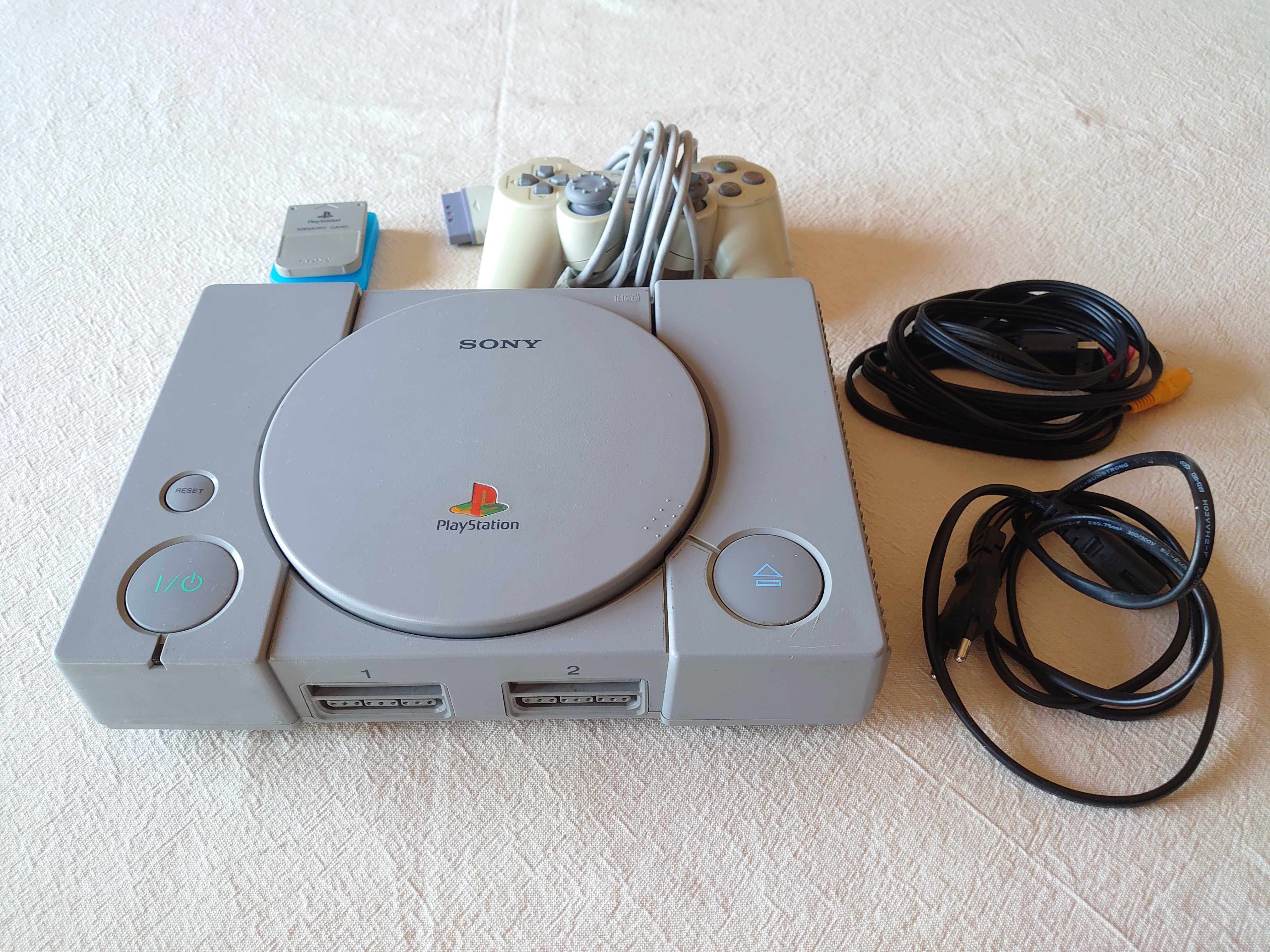 PS1 Playstation 1 com acessórios originais