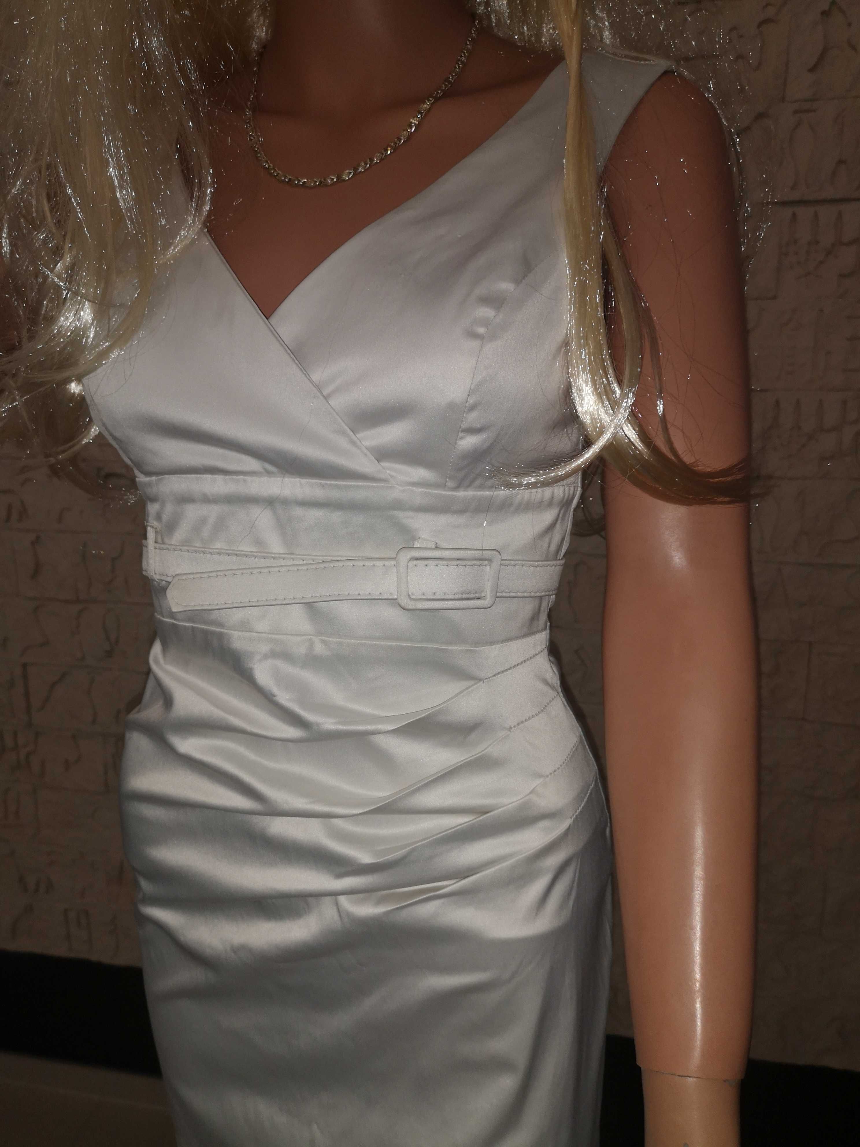 Biała koktailowa sukienka rozm m 38