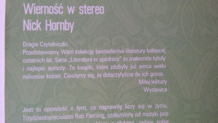 nick hornby/ wierność w stereo