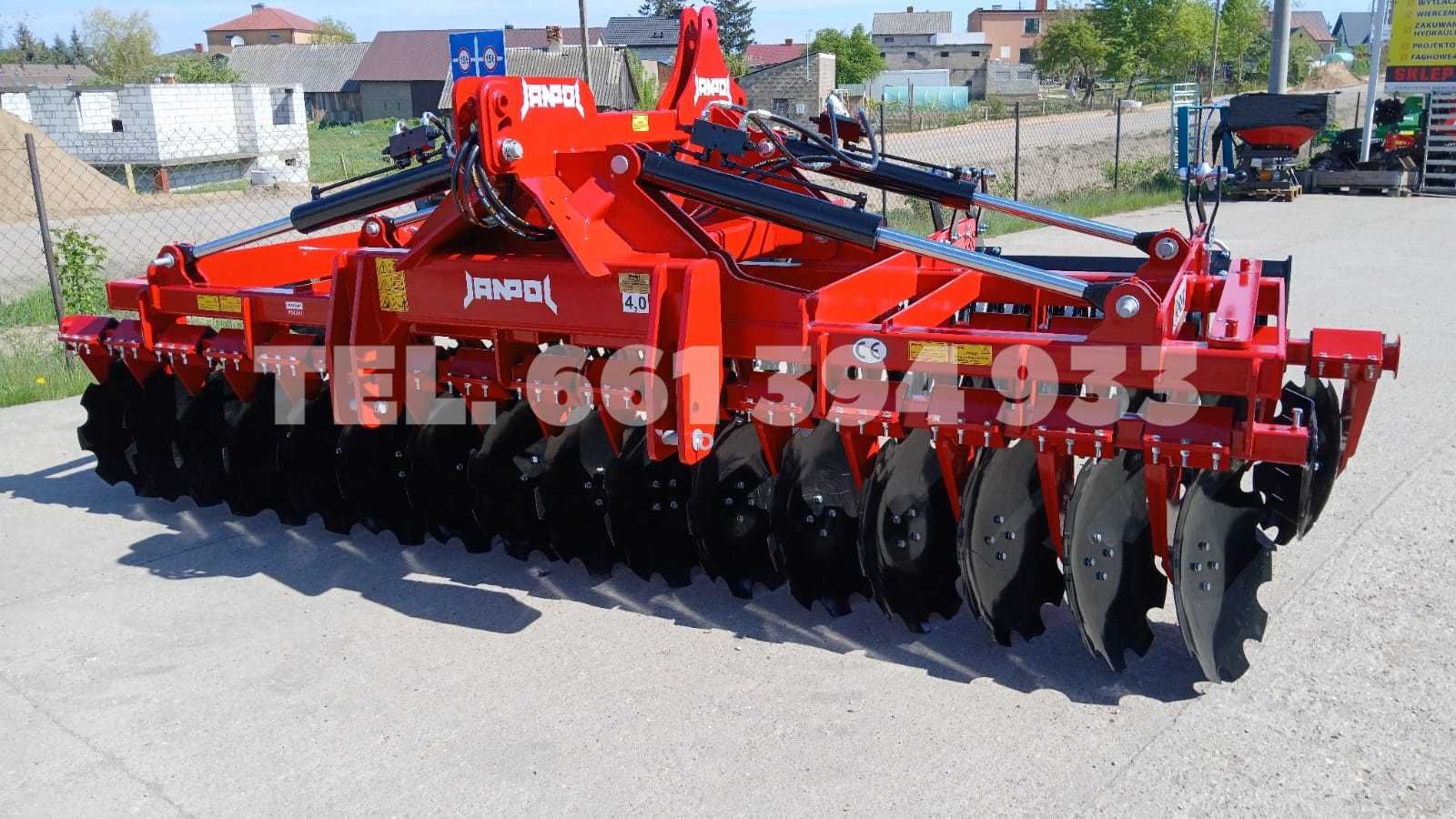Brona Talerzowa JANPOL SHREK 4m hydrauliczna 560 talerz daszek fi 600!