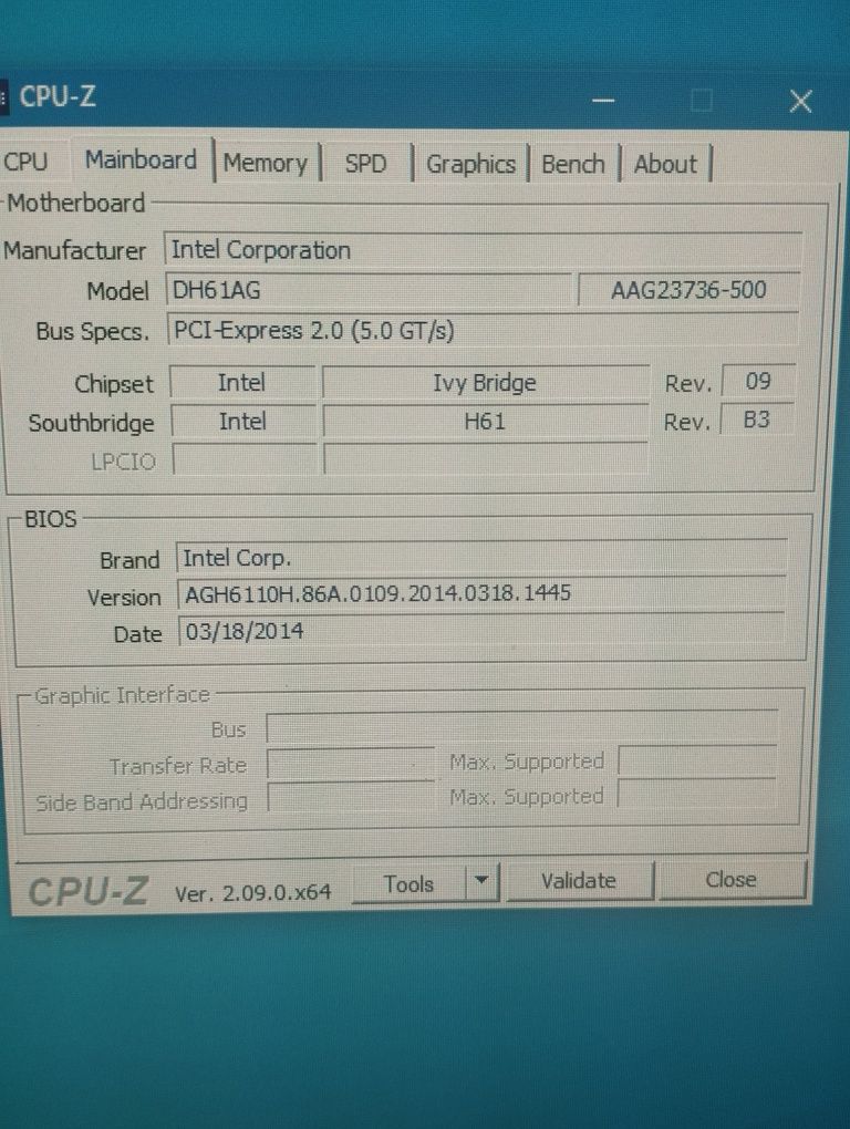 Комплект i5-3570, MB Intel DH61AG, 16 Gb, SSD 128 Gb M.2, WiFi