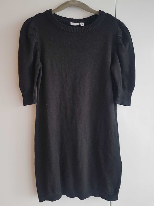 Nowość 2025:) sweterkowa sukieneczka  bufiaste rękawki Name it roz 128