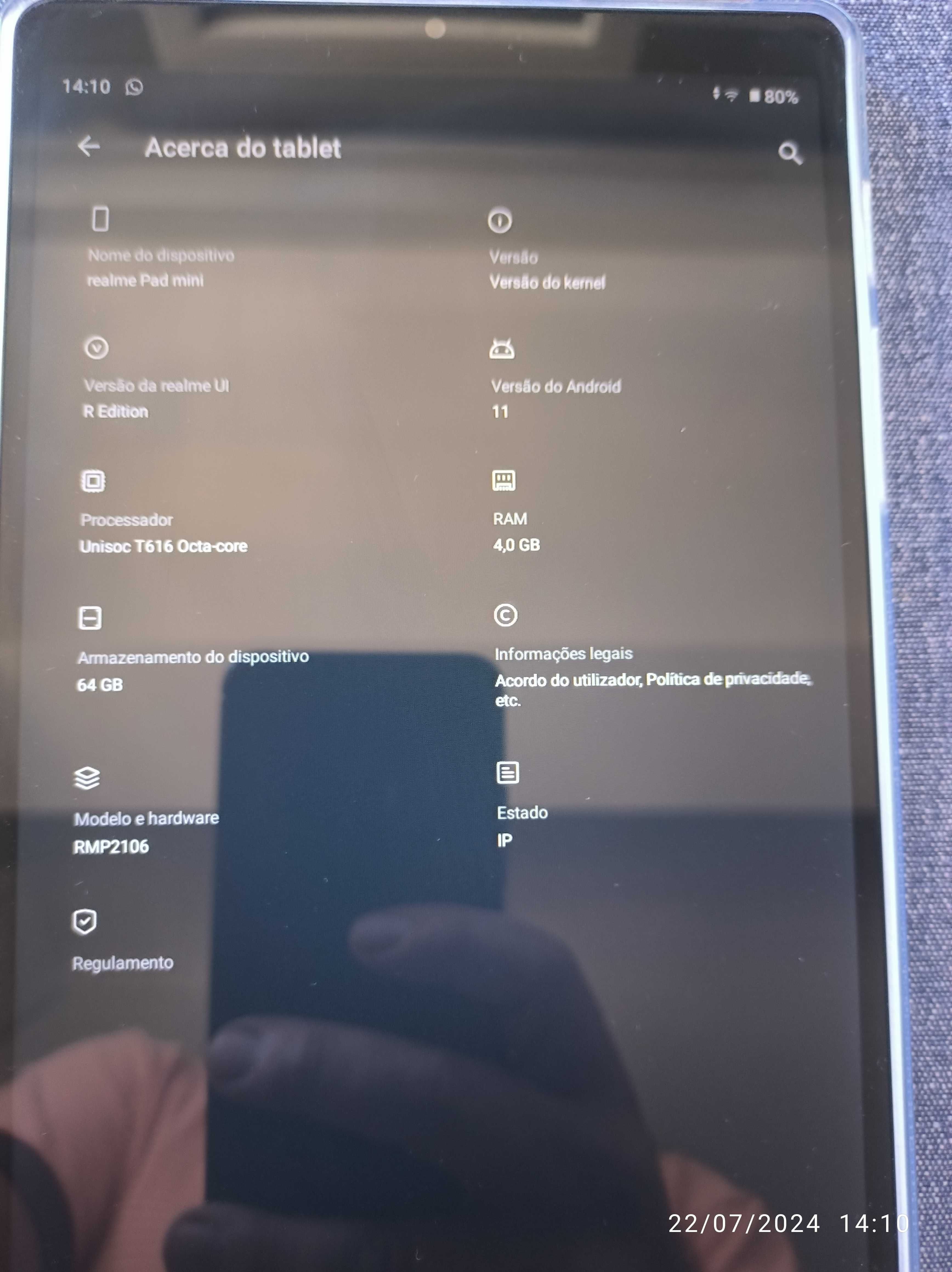 Como Novo! Realme Pad Mini WIFI 4G/64G com caixa e capa