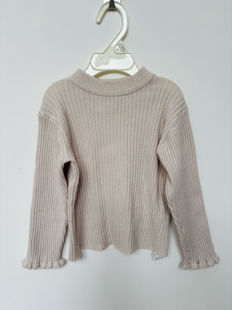 Zara zestaw legginsy i sweter półgolf dzianina prążek 98
