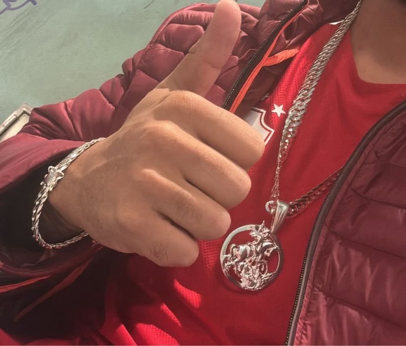 Corrente + pulseira de prata