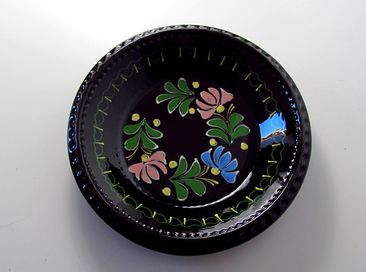 piękna malowana patera ceramiczna talerz naścienny