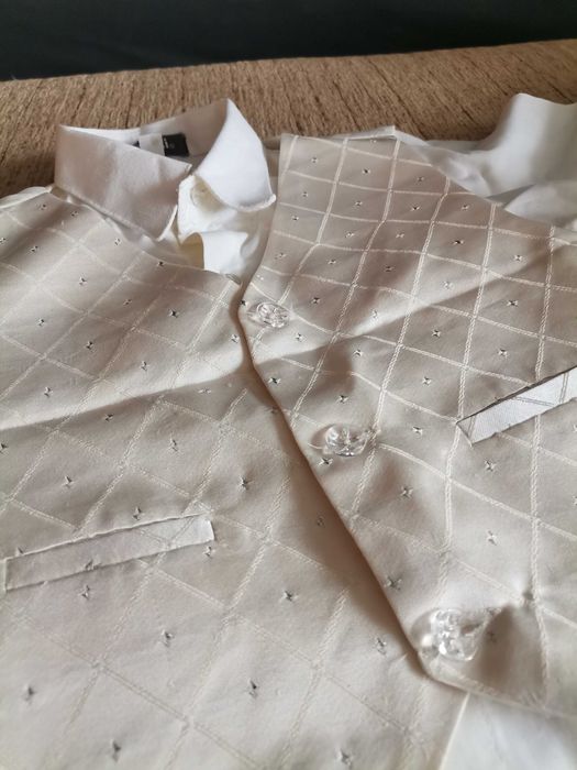 Elegancki komplet chłopiec chrzest uroczystość