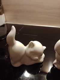 Porcelanowe figurki - kot i zając