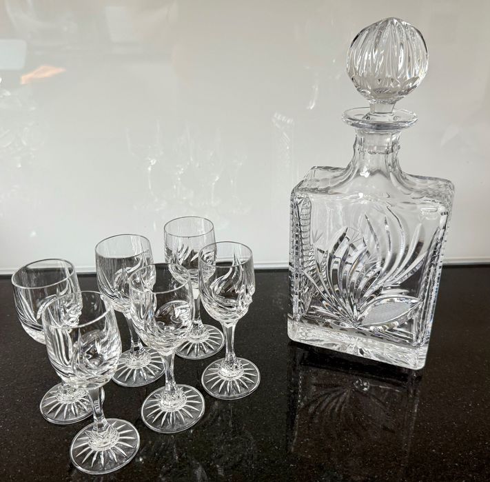 Kryształy - karafka + kieliszki