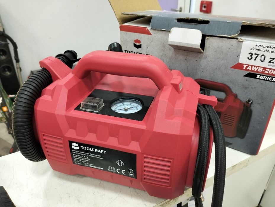 Kompresor akumulatorowy toolcraft z baterią i ladowarka