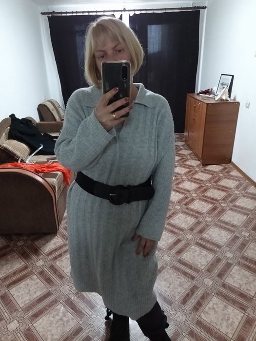 Сарафан сукня великого розміру жіноча. Трикотажна зимня.