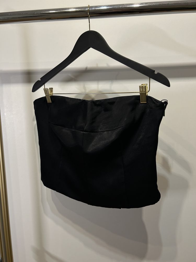 Gorset bluzka crop top satynowy jedwabny