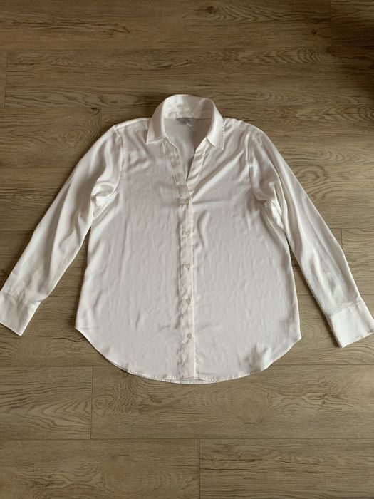 Biała lekka elegancka koszula na długi rękaw rozmiar M H&M