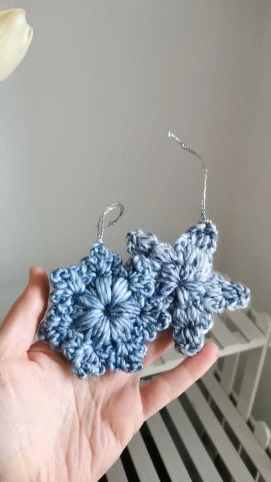 Płatek śniegu na szydełku, ozdoba świąteczna na choinkę handmade