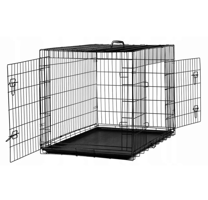 Велика металева клітка транспортер для перевезення собак 122x76x83 см
