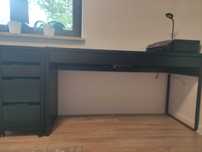 Biurko Micke + komoda na kółkach Ikea