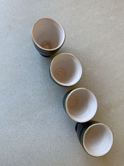 Вінтажні стопки чарки рюмки  Васильківська майоліка, обливна кераміка