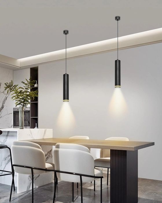 BOYIR Lampa wisząca, nowoczesna, czarna 15 cm GU10 60 W 2szt