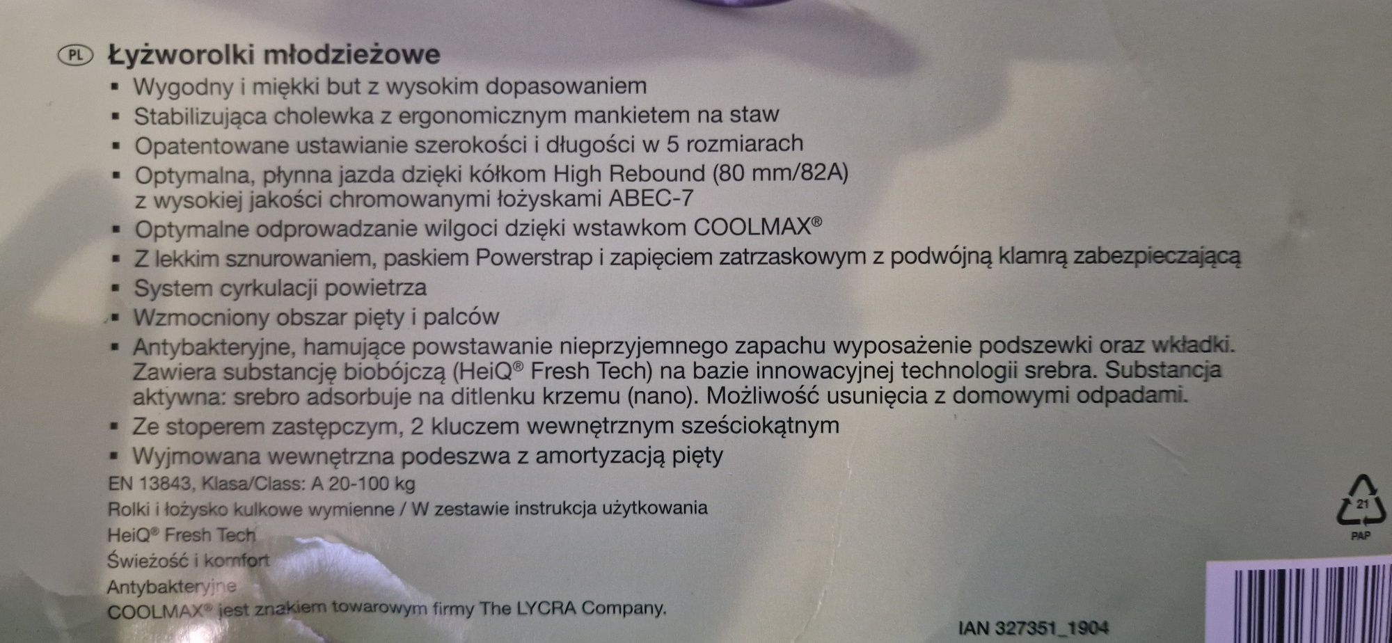 Łyżworolki młodzieżowe 37-41