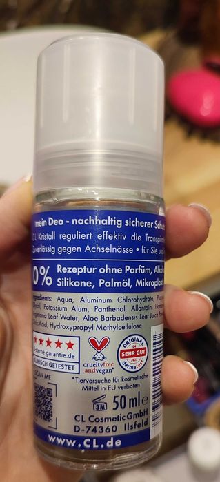 Cl Kristall antyperspirant roll on unisex 50 ml z Niemiec nowy