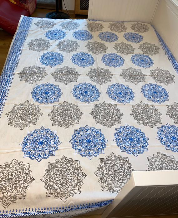 Komplet pościeli Mandala bawełny, ręcznie block printed z Bangladeszu