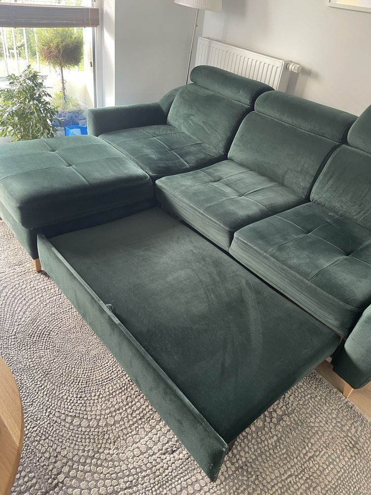 Sofa rozkladana zielona