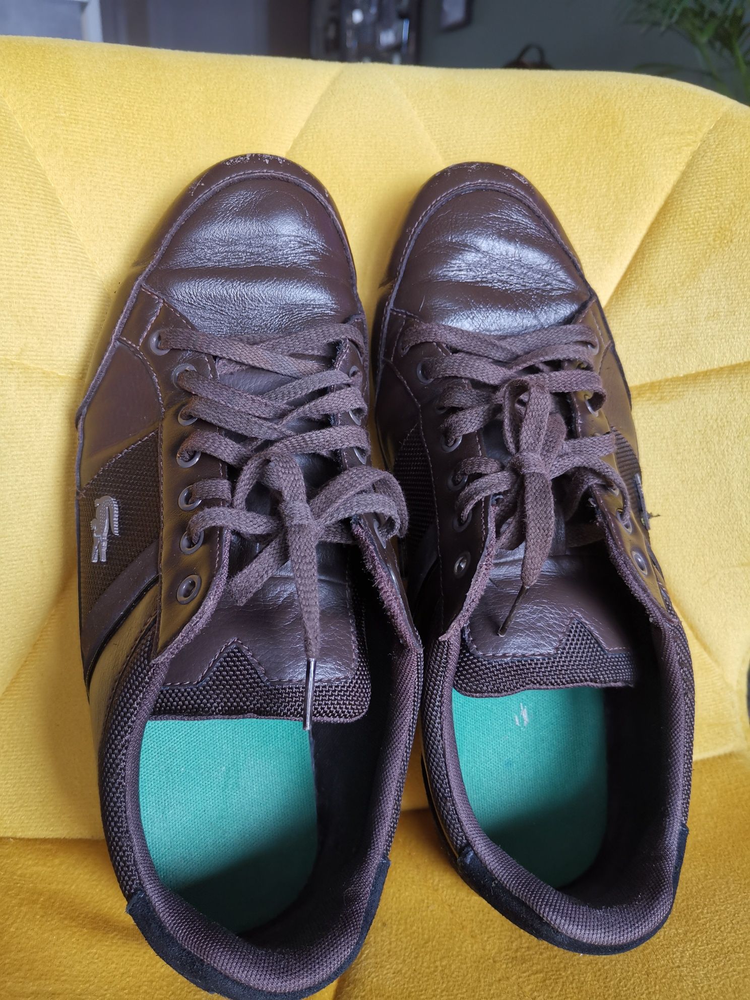 buty skórzane lacoste 42/43 27,5cm brązowe B.d stan