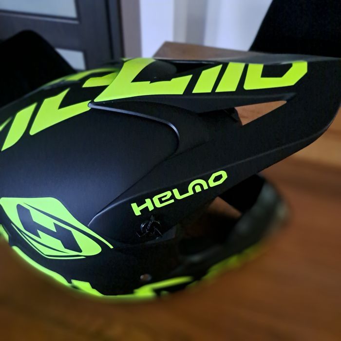 Kask Fullface Czarno-żółty matowy