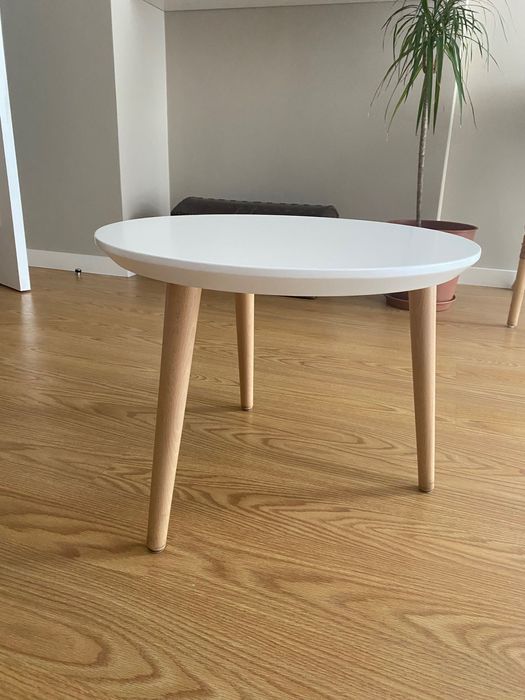 Mesa de centro em Carvalho e branco (lacado)