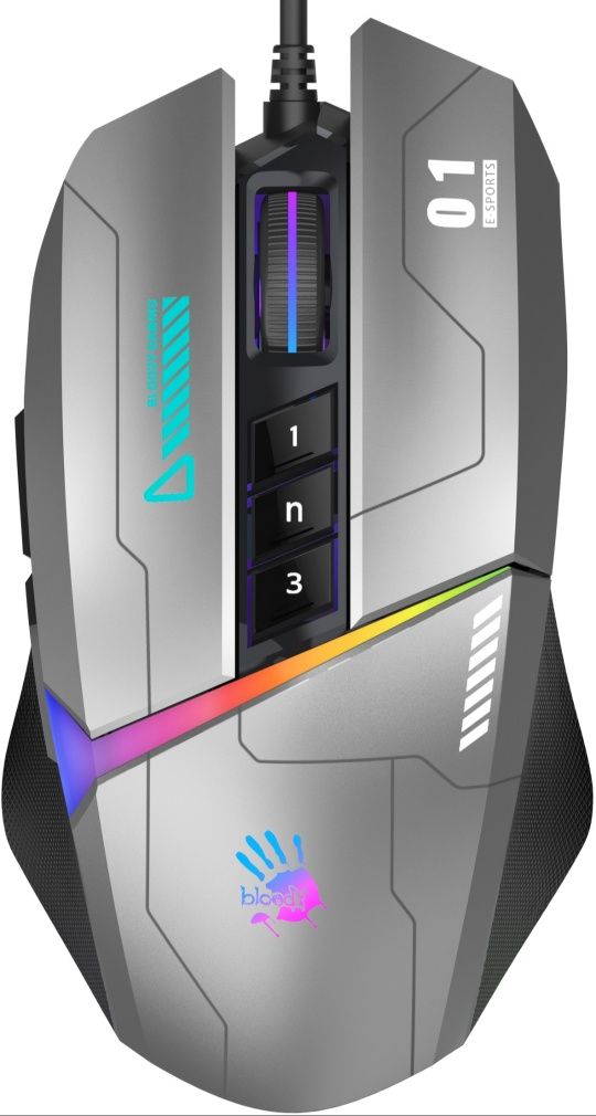 Миша A4Tech Bloody W60 Max Gun USB Grey